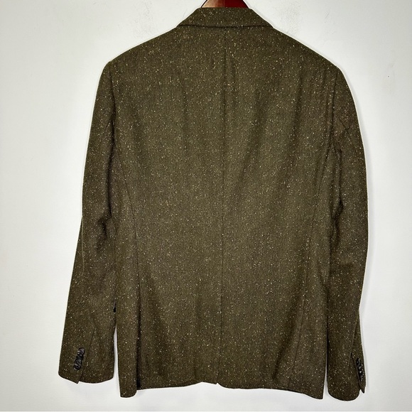 Scotch & Soda Olive Green Donnegal Tweed Single Breasted Blazer Sport Coat M/48 - Picture 3 of 12
